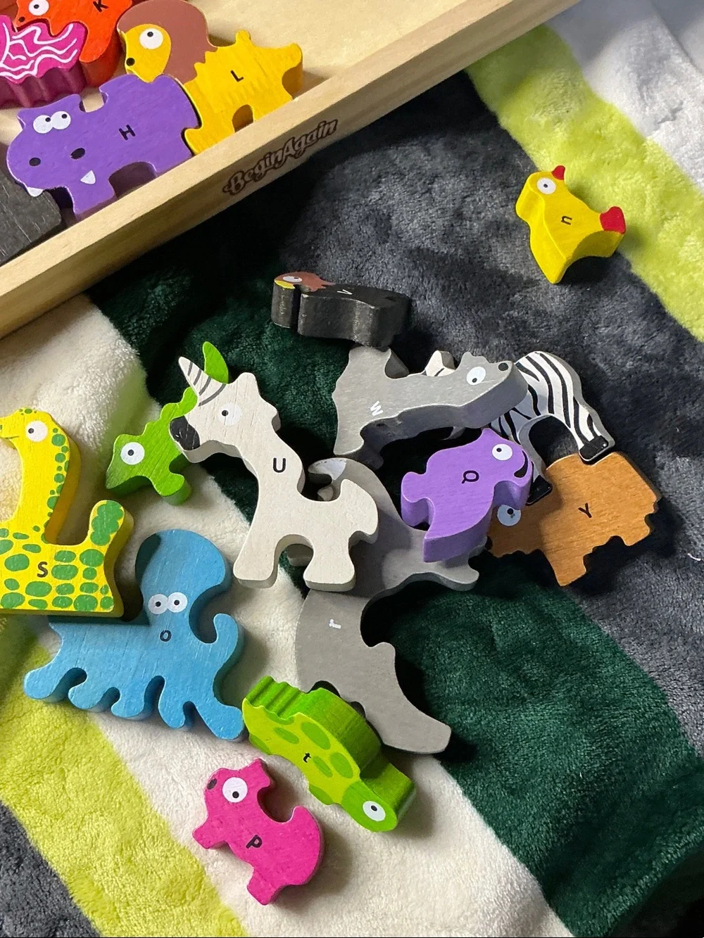 Multicolor Wooden Animal Stacking Puzzle - Kids Learning Toy